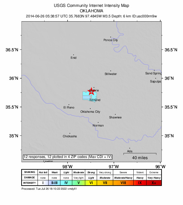 Did You Feel It? map: shaking reported by the public