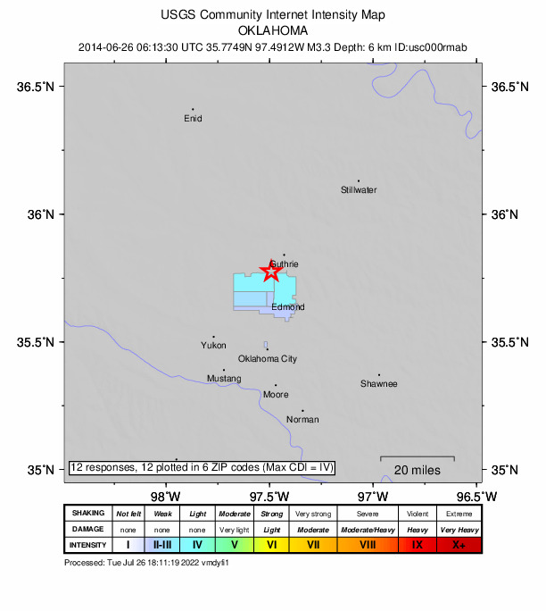Did You Feel It? map: shaking reported by the public