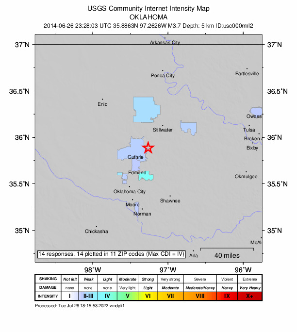 Did You Feel It? map: shaking reported by the public