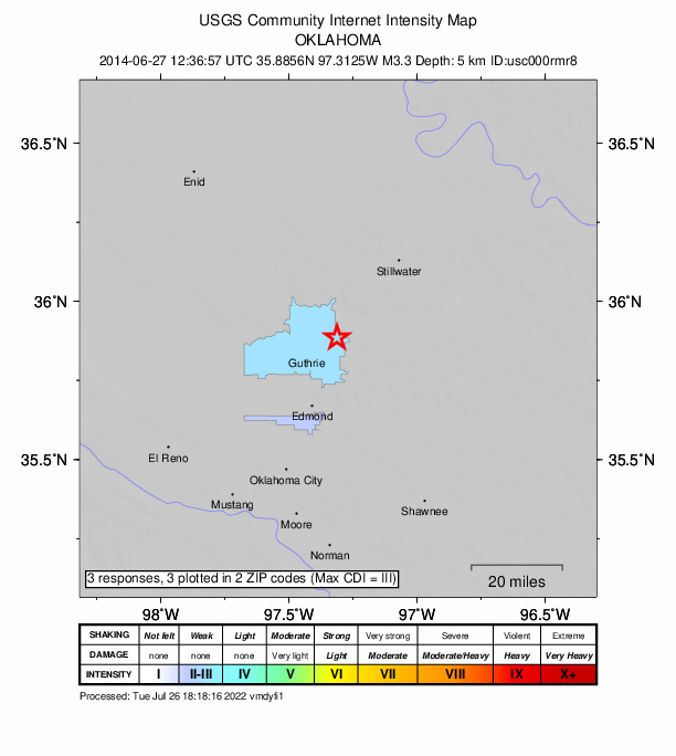 Did You Feel It? map: shaking reported by the public