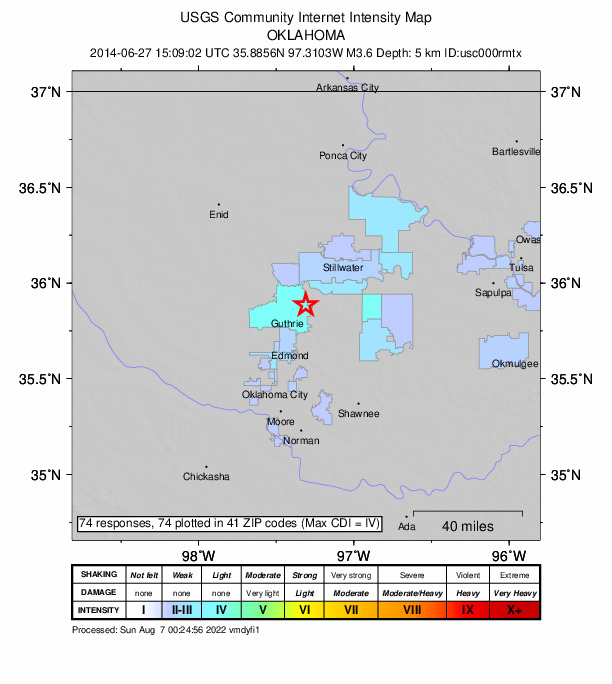 Did You Feel It? map: shaking reported by the public
