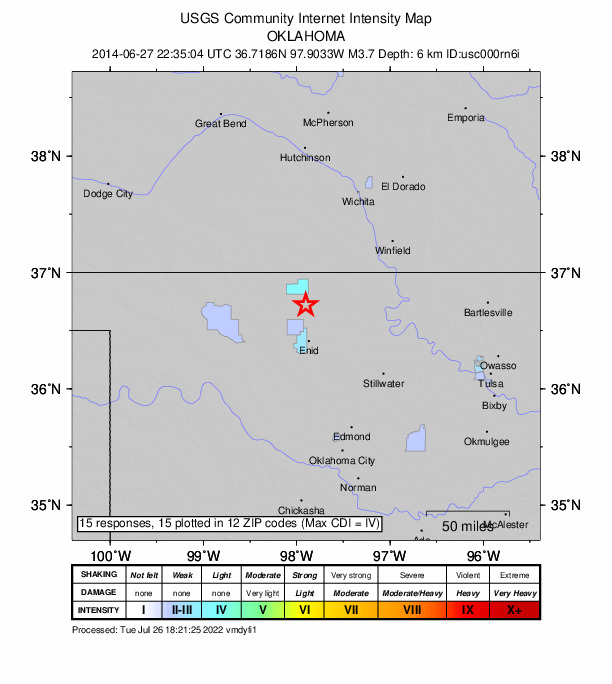 Did You Feel It? map: shaking reported by the public