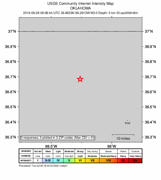 Did You Feel It? map: shaking reported by the public