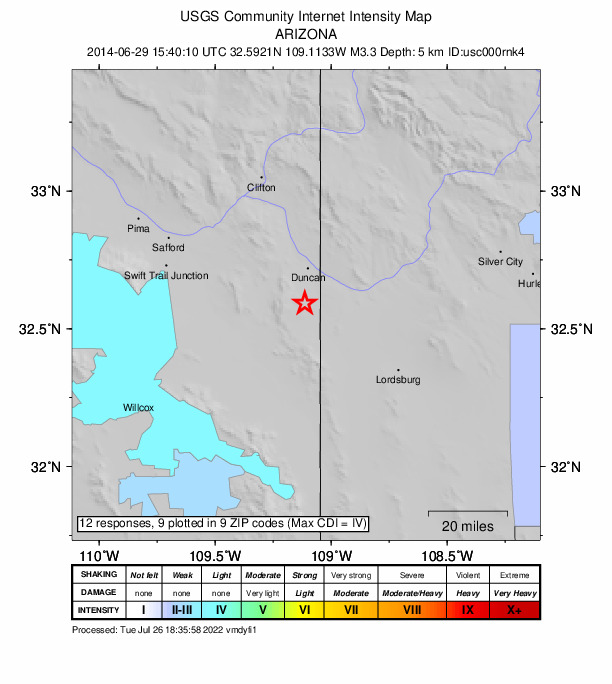 Did You Feel It? map: shaking reported by the public