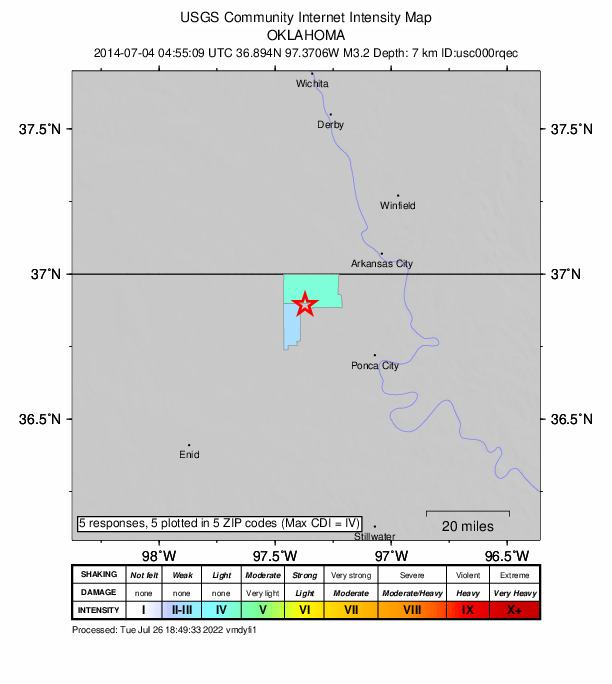 Did You Feel It? map: shaking reported by the public