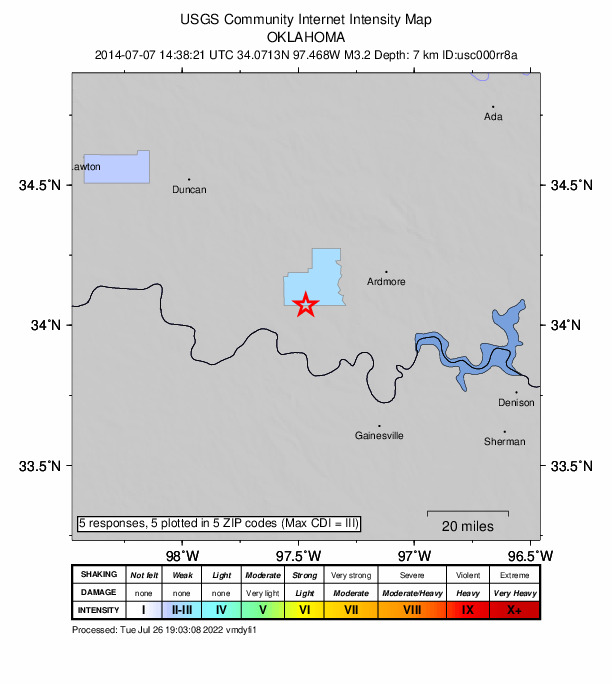 Did You Feel It? map: shaking reported by the public