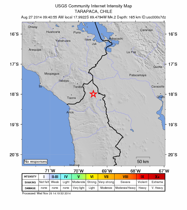 Did You Feel It? map: shaking reported by the public