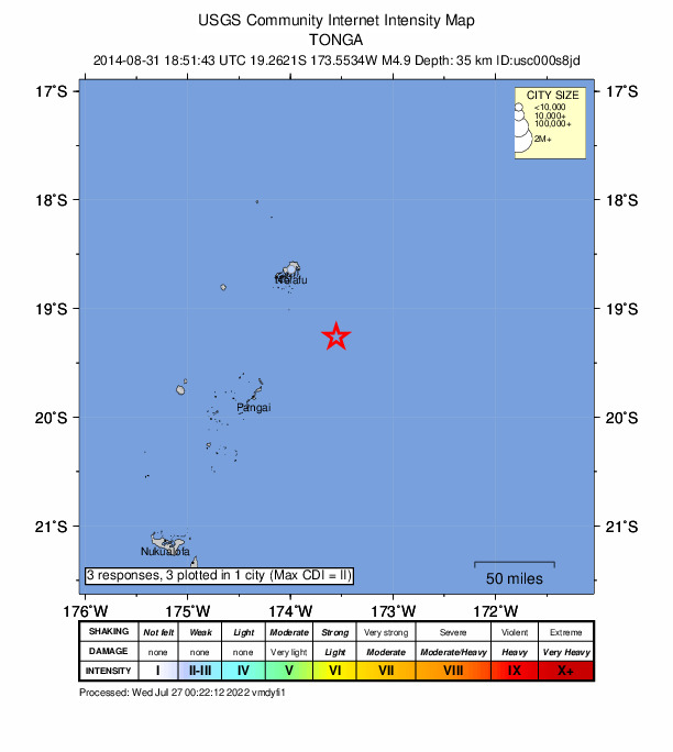 Did You Feel It? map: shaking reported by the public