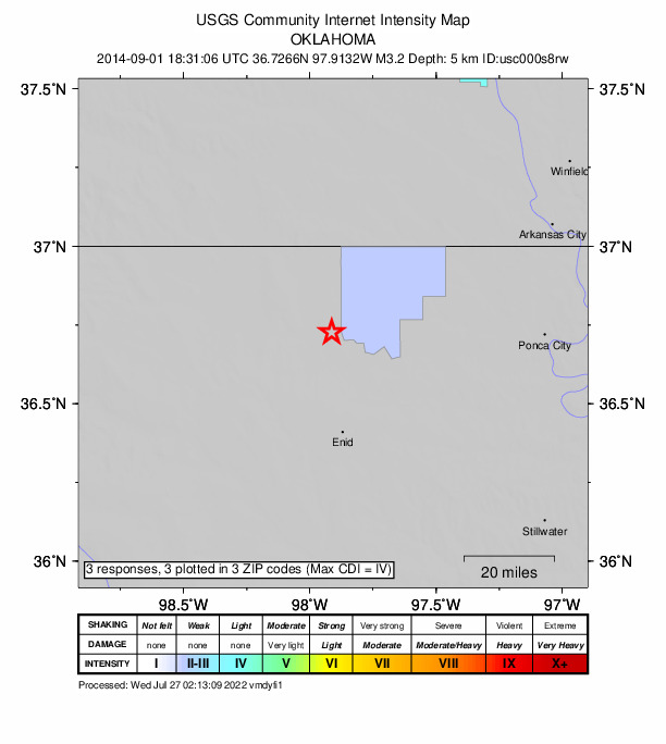 Did You Feel It? map: shaking reported by the public