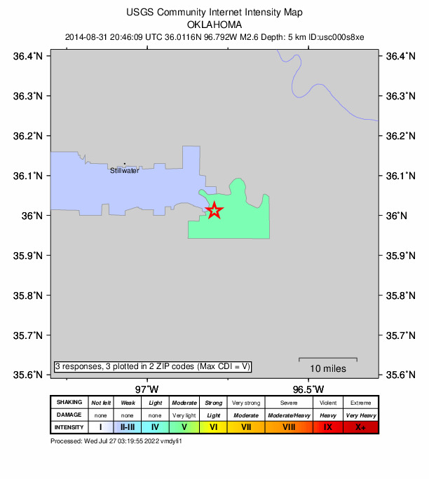Did You Feel It? map: shaking reported by the public