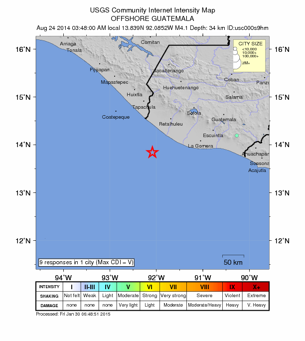 Did You Feel It? map: shaking reported by the public