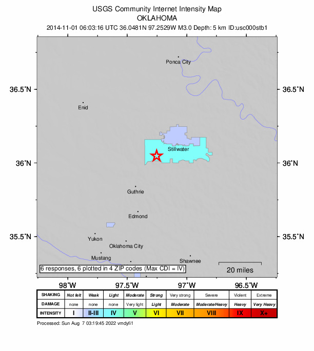 Did You Feel It? map: shaking reported by the public