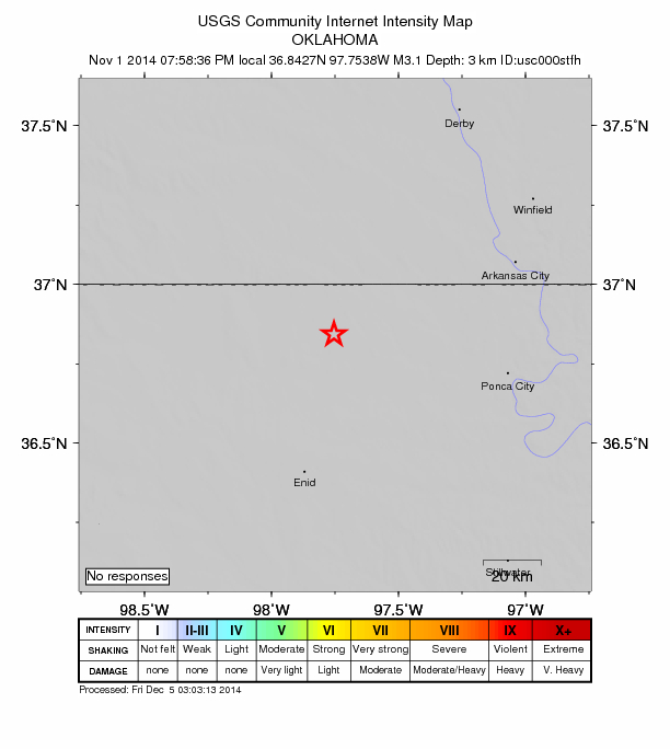 Did You Feel It? map: shaking reported by the public