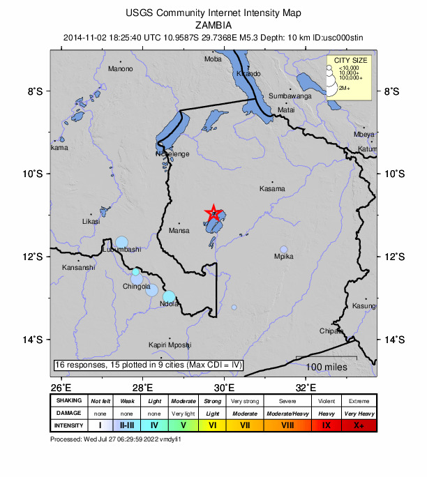 Did You Feel It? map: shaking reported by the public