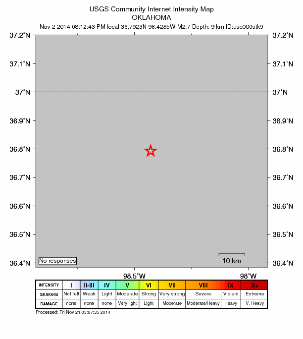 Did You Feel It? map: shaking reported by the public
