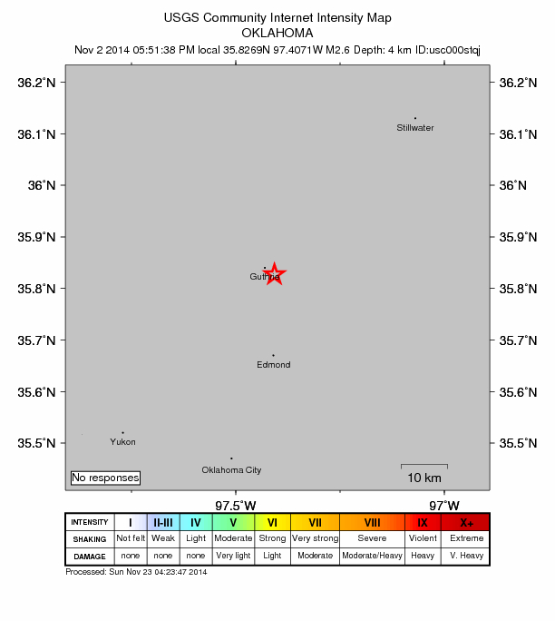 Did You Feel It? map: shaking reported by the public