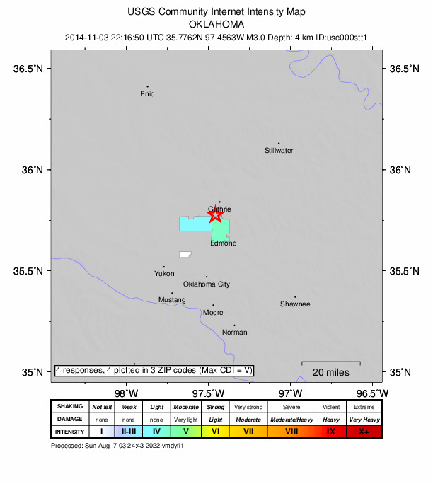 Did You Feel It? map: shaking reported by the public
