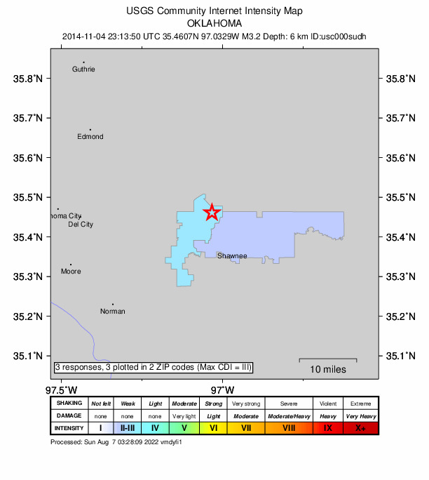 Did You Feel It? map: shaking reported by the public