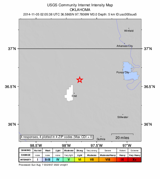 Did You Feel It? map: shaking reported by the public