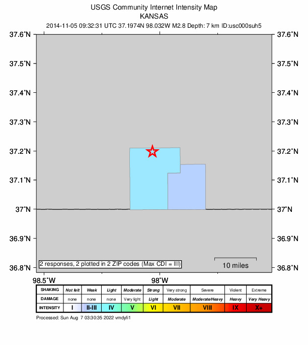Did You Feel It? map: shaking reported by the public