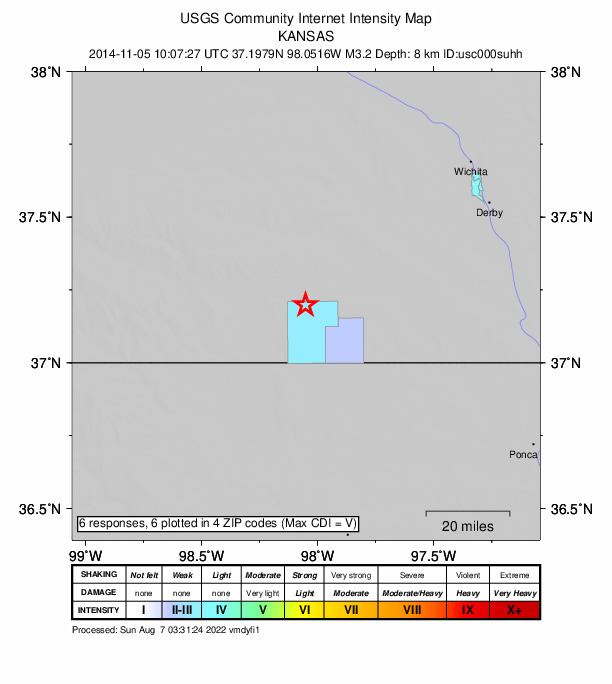 Did You Feel It? map: shaking reported by the public