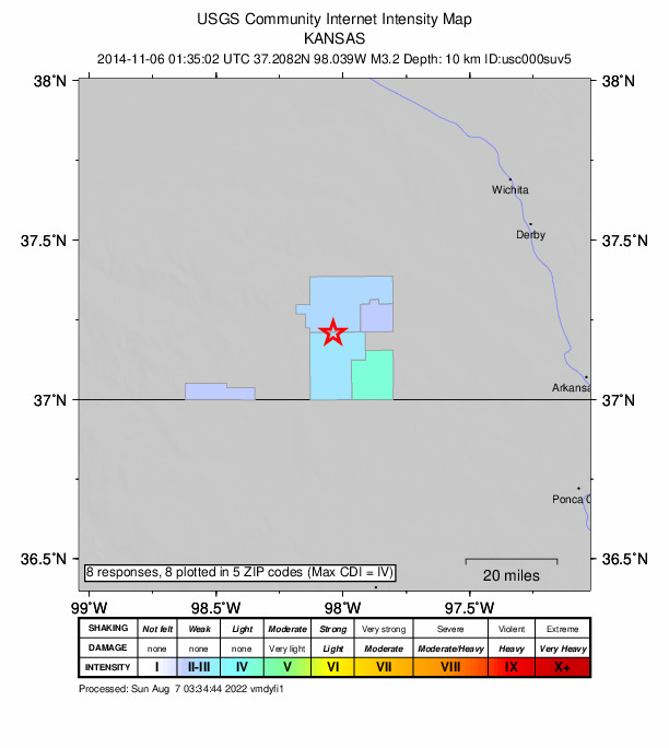 Did You Feel It? map: shaking reported by the public