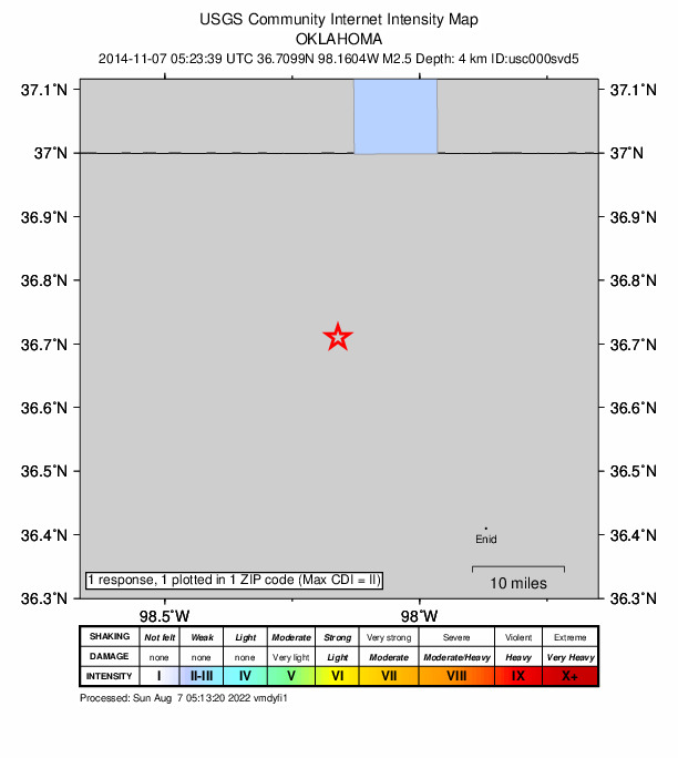 Did You Feel It? map: shaking reported by the public