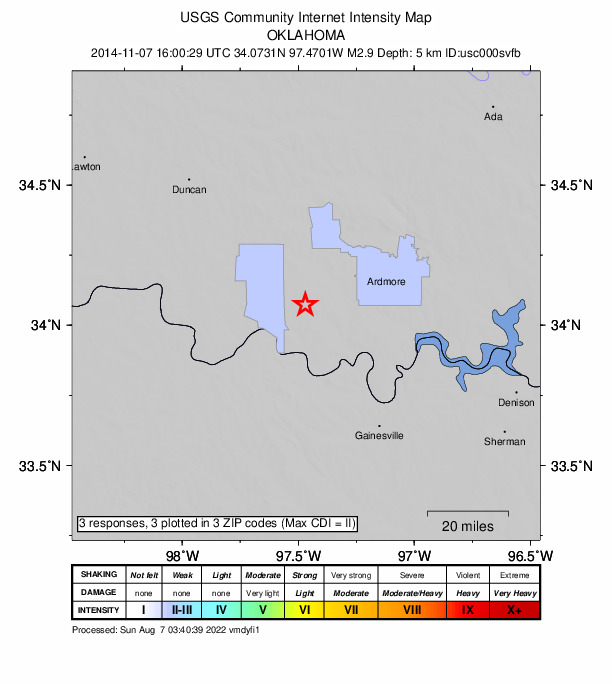 Did You Feel It? map: shaking reported by the public