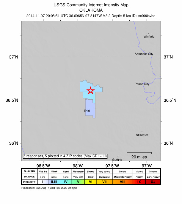 Did You Feel It? map: shaking reported by the public