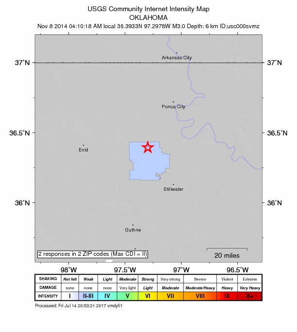 Did You Feel It? map: shaking reported by the public