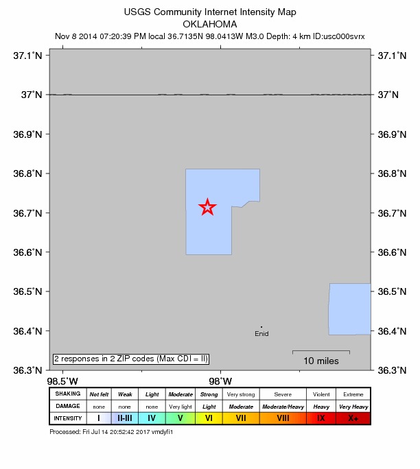 Did You Feel It? map: shaking reported by the public