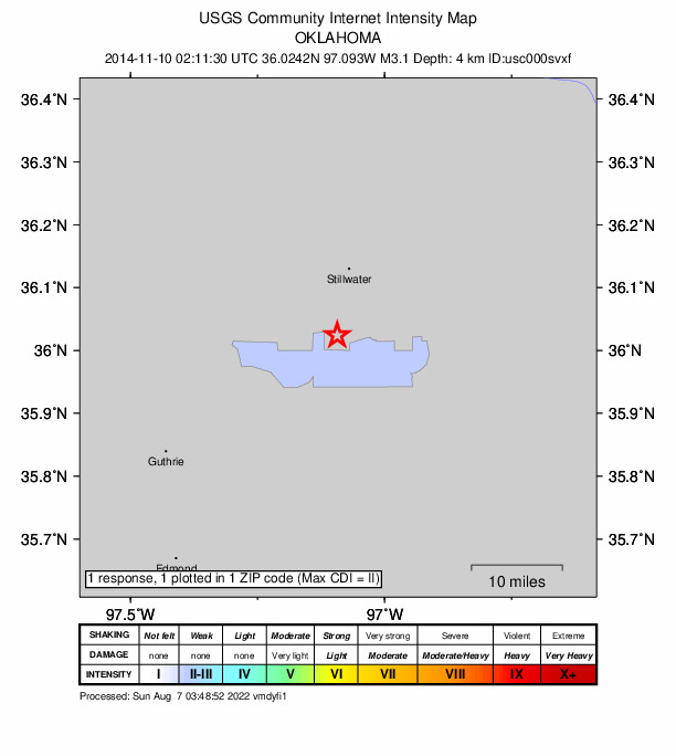 Did You Feel It? map: shaking reported by the public