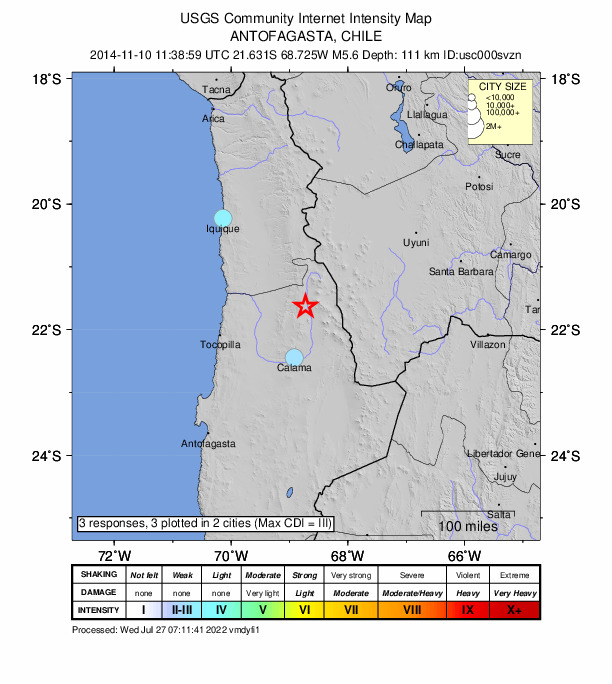 Did You Feel It? map: shaking reported by the public