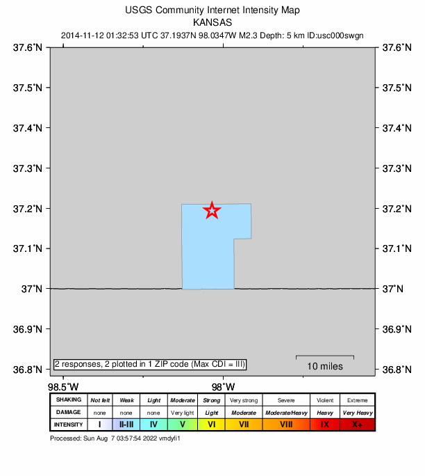 Did You Feel It? map: shaking reported by the public