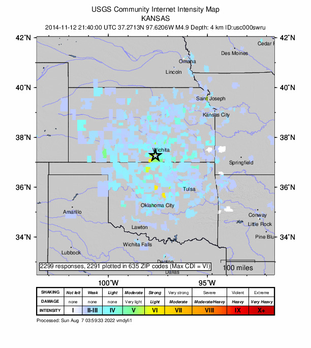 Did You Feel It? map: shaking reported by the public