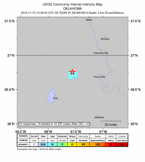Did You Feel It? map: shaking reported by the public