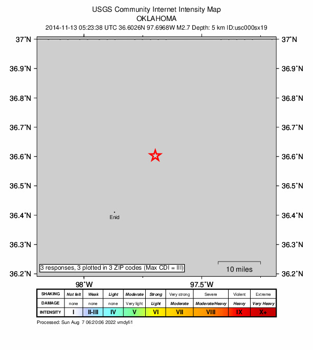 Did You Feel It? map: shaking reported by the public
