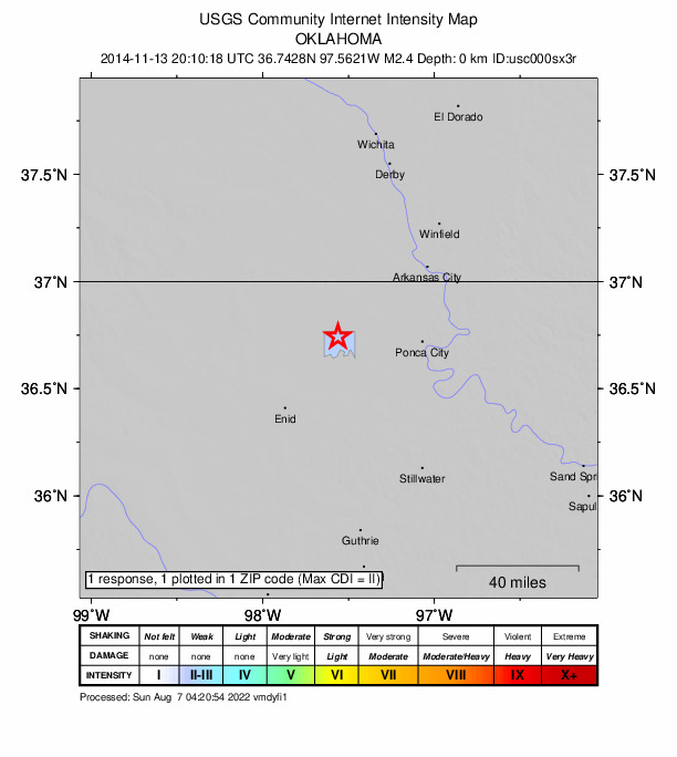 Did You Feel It? map: shaking reported by the public