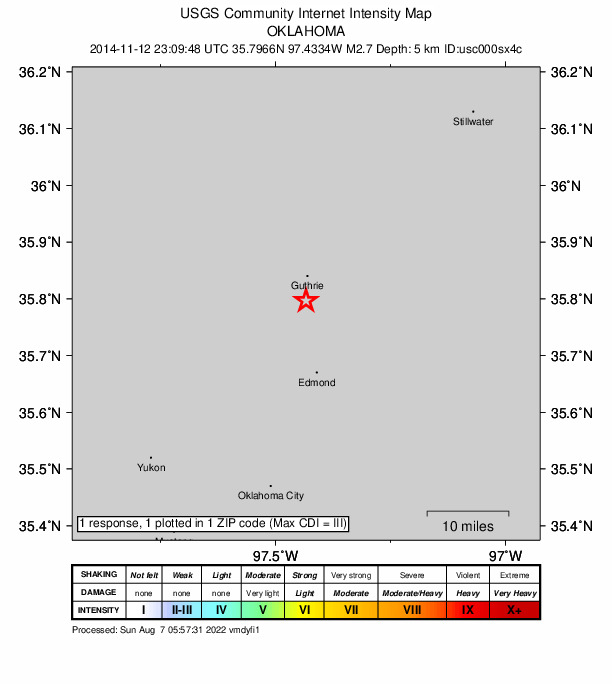 Did You Feel It? map: shaking reported by the public