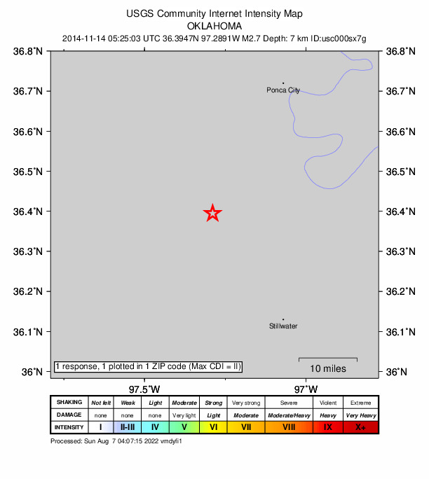 Did You Feel It? map: shaking reported by the public