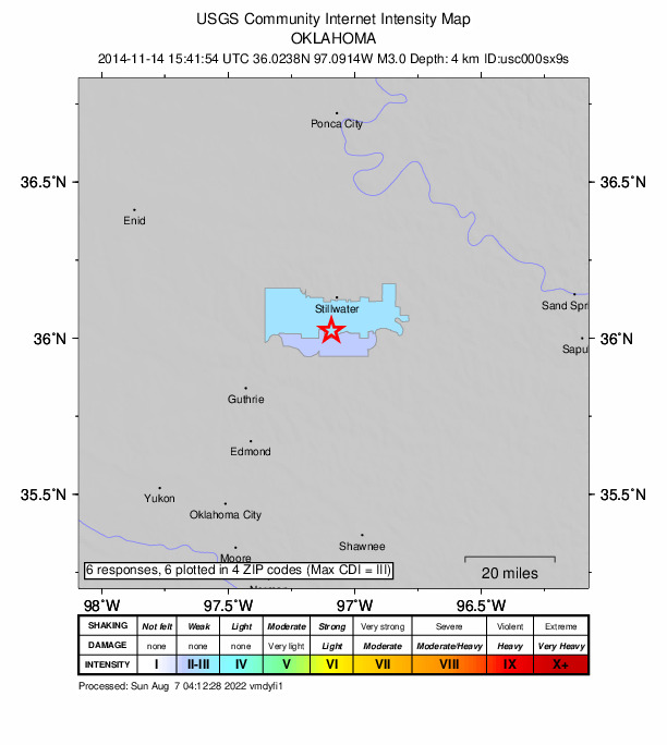 Did You Feel It? map: shaking reported by the public