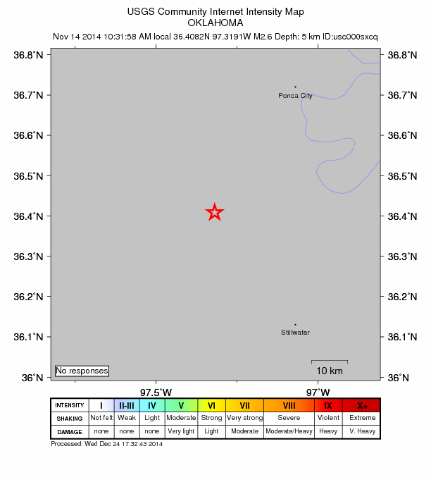 Did You Feel It? map: shaking reported by the public
