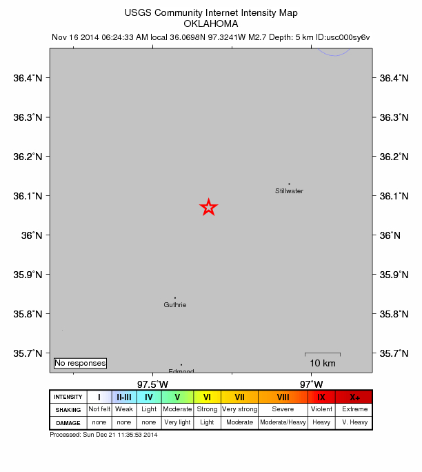 Did You Feel It? map: shaking reported by the public