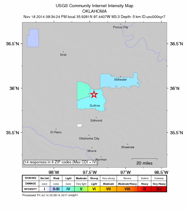 Did You Feel It? map: shaking reported by the public