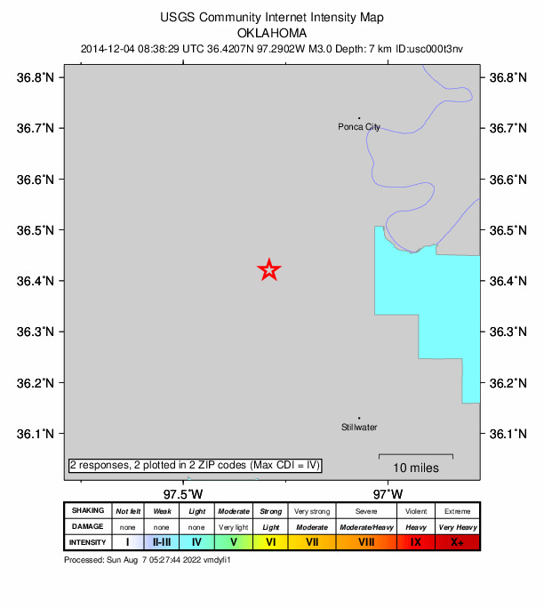 Did You Feel It? map: shaking reported by the public