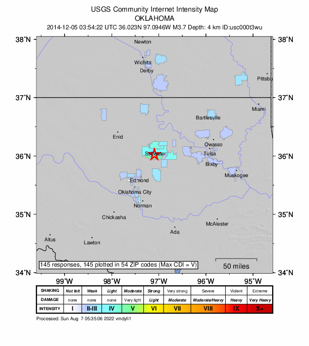 Did You Feel It? map: shaking reported by the public