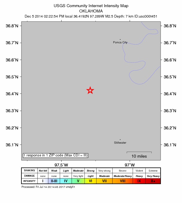 Did You Feel It? map: shaking reported by the public