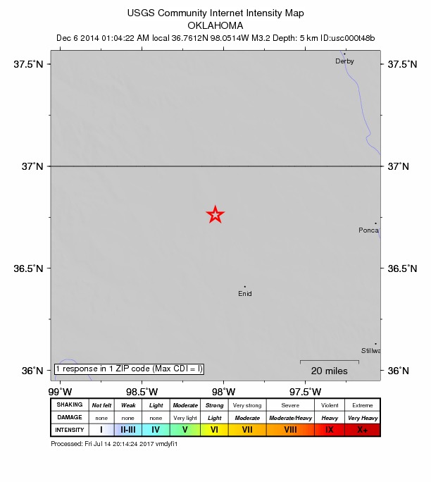 Did You Feel It? map: shaking reported by the public