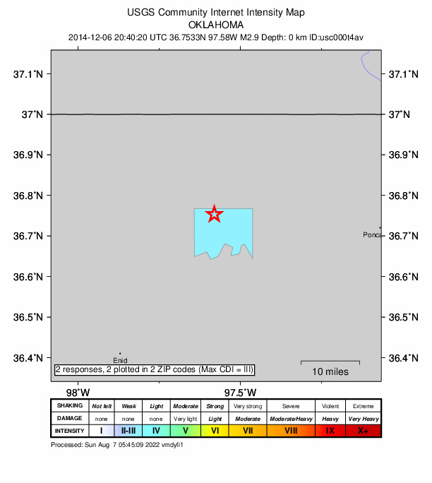 Did You Feel It? map: shaking reported by the public