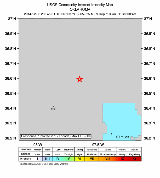 Did You Feel It? map: shaking reported by the public